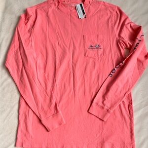 Vineyard Vines Men's Coral Toss One Back Long Sleeve Tee